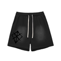 Sun Fade Raw Edge Cotton Shorts