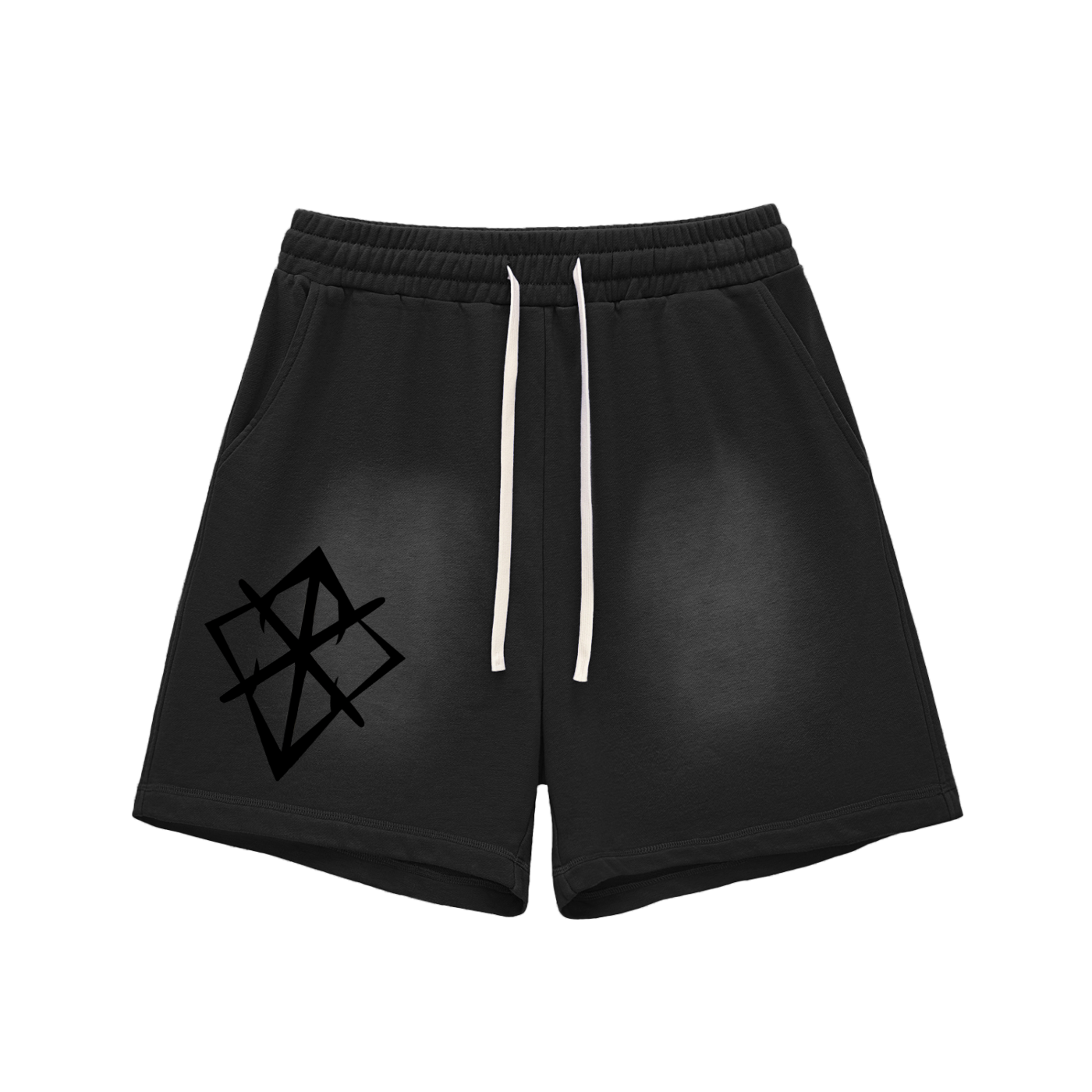 Sun Fade Raw Edge Cotton Shorts